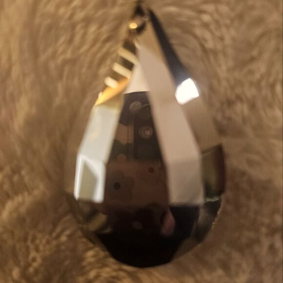 LARGE GRAY TEARDROP PENDANT NECKLACE - Picture 6 of 7